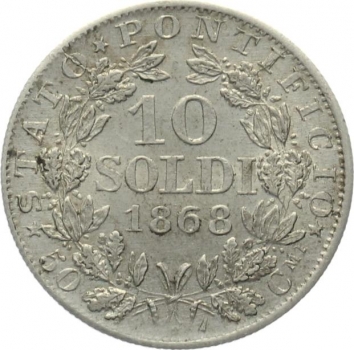 Vatikan 10 Soldi 1868 XXII - Pius IX.